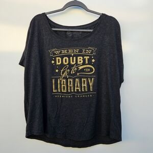 Out of Print Black and Gold Short Sleeve Tee